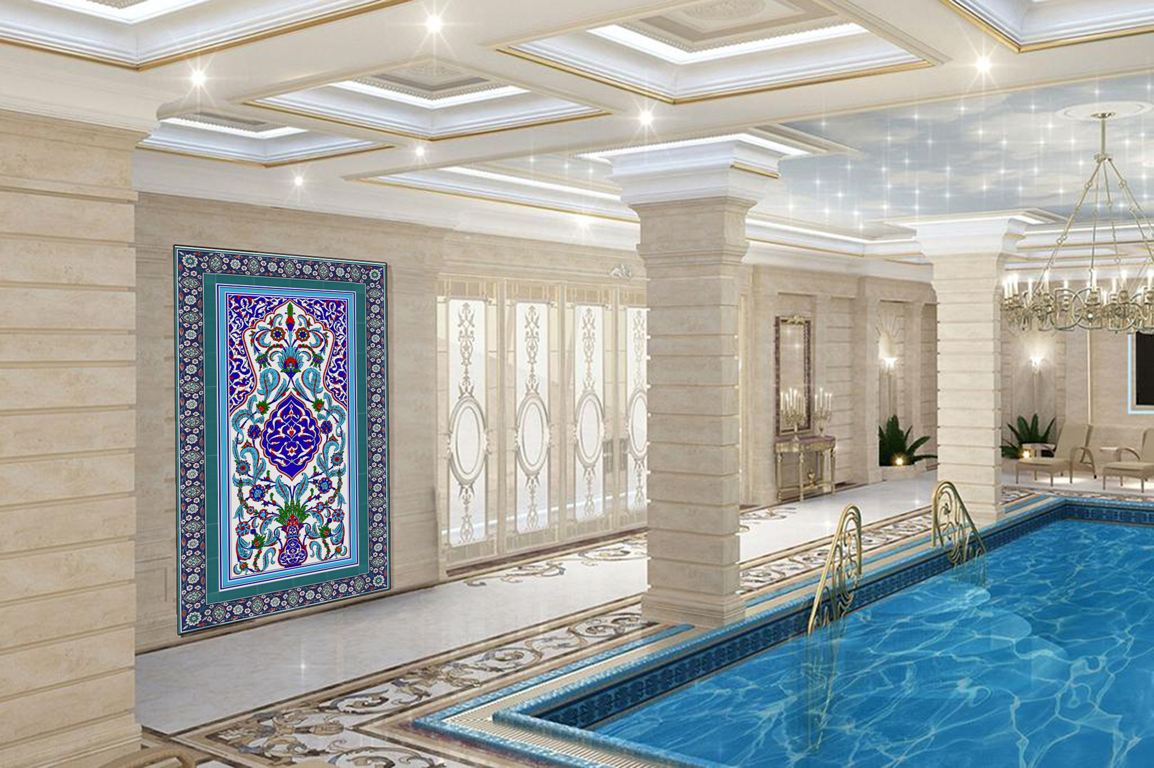 El İşi Hamam Panosu-Kütahya Çini